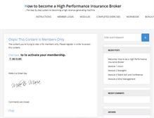 Tablet Screenshot of highperformanceinsuranceagent.com